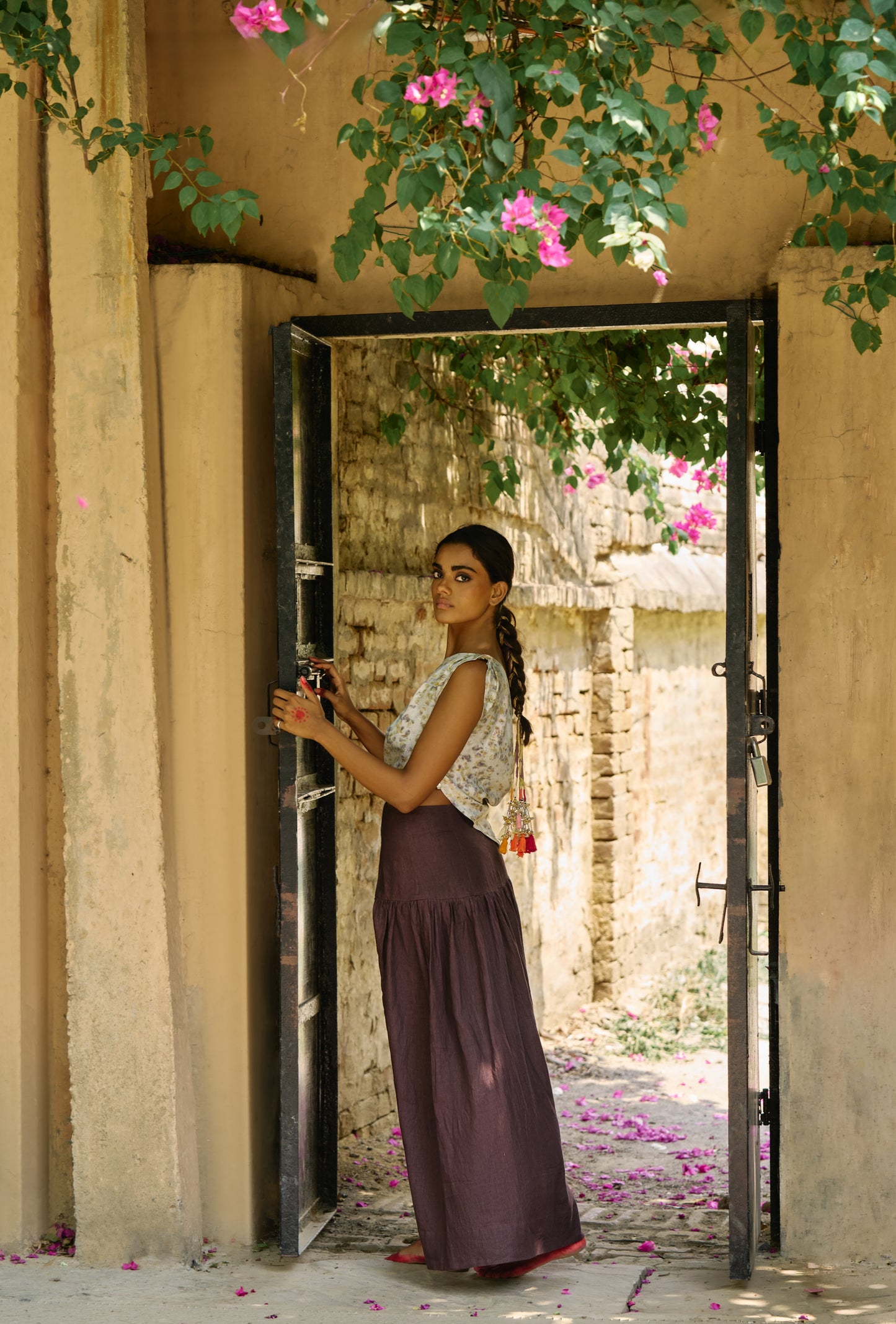 Suman Skirt | Handloom Indigo Cotton Linen