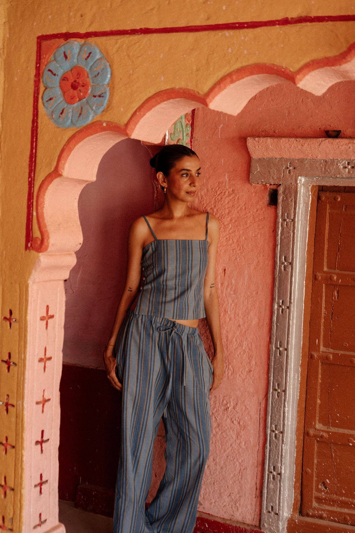 Shabnam Top | Handloom Indigo Stripe