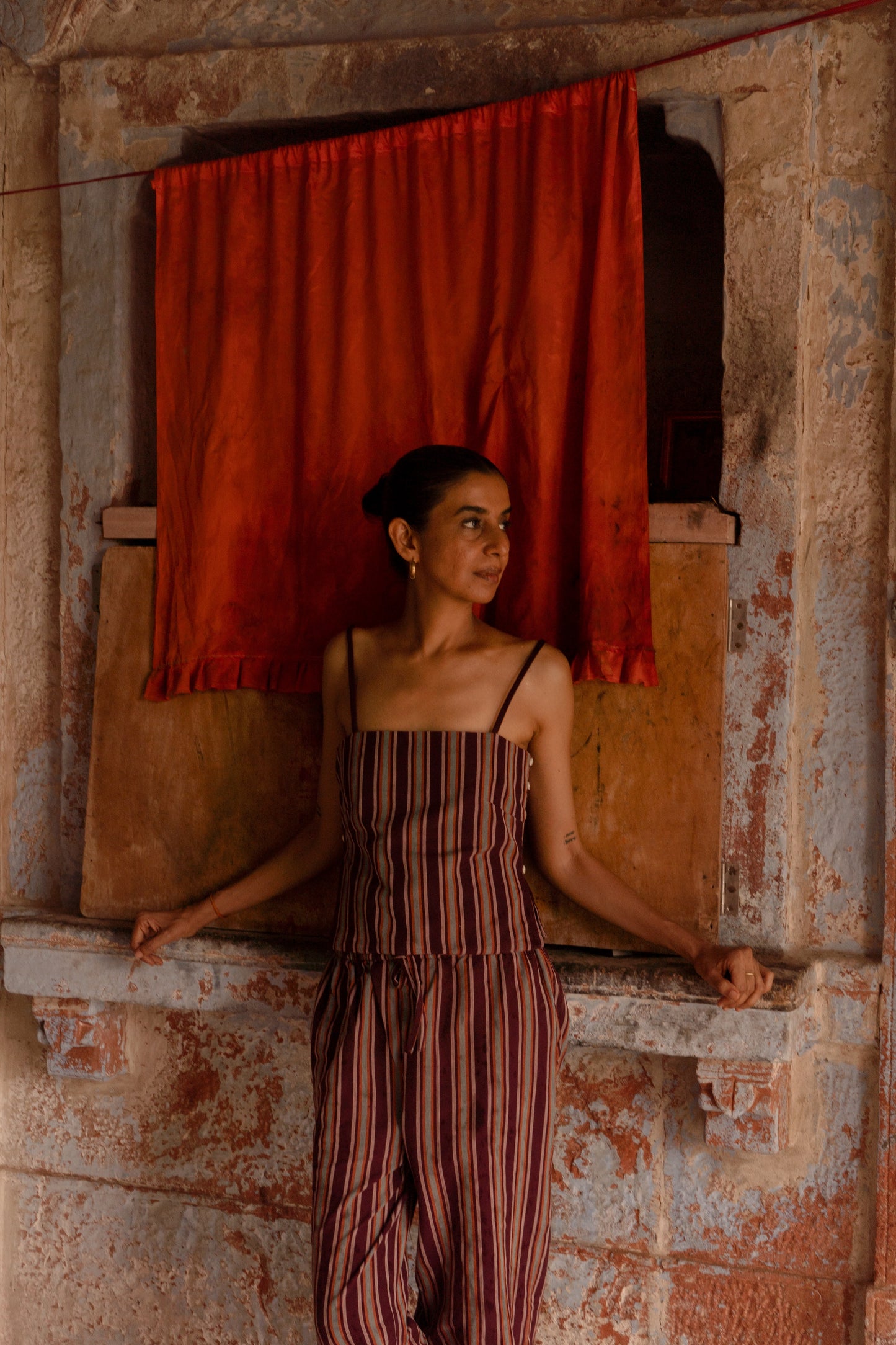 Shabnam Top | Handloom Plum Stripe