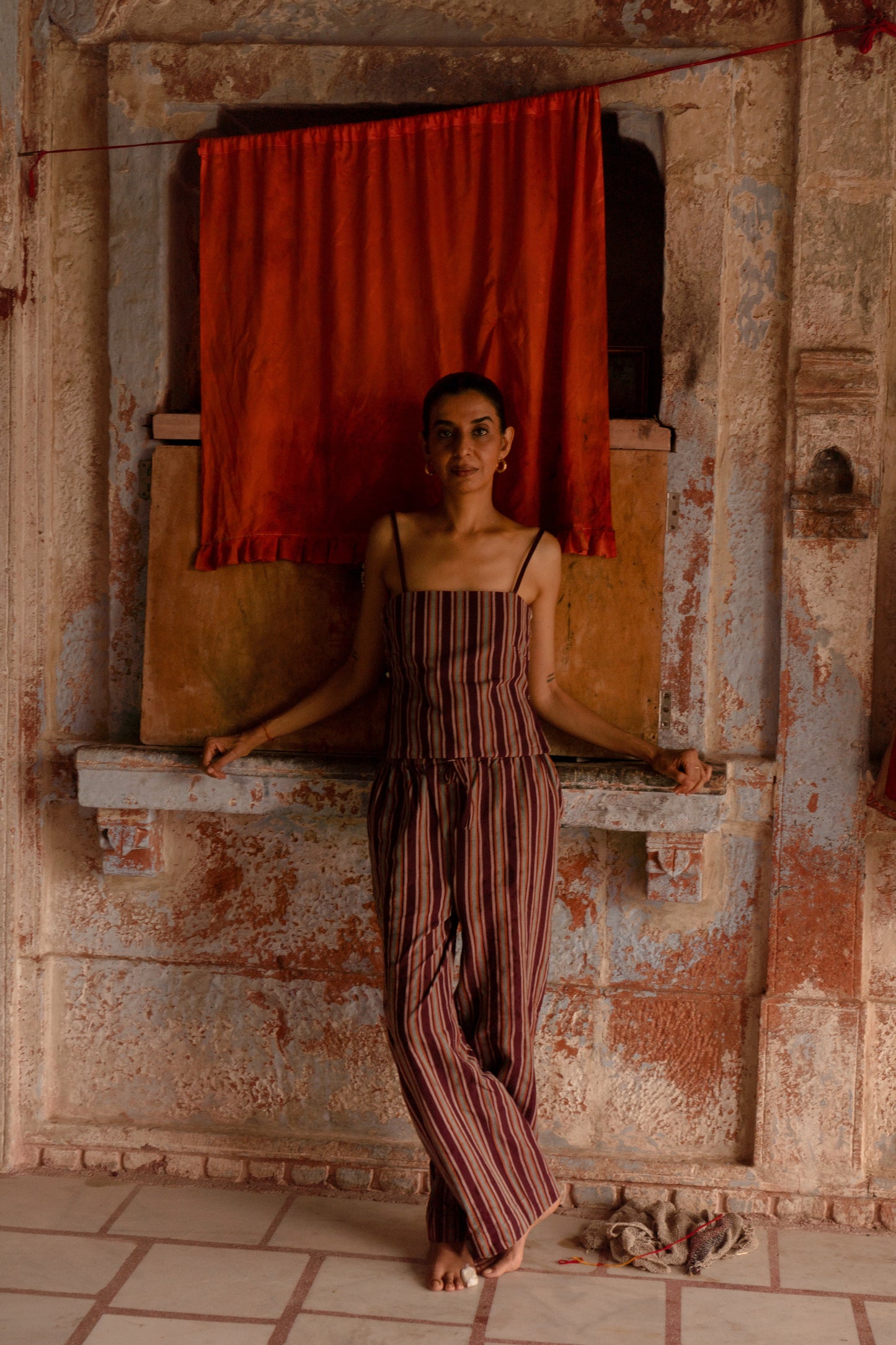 Shabnam Top | Handloom Plum Stripe