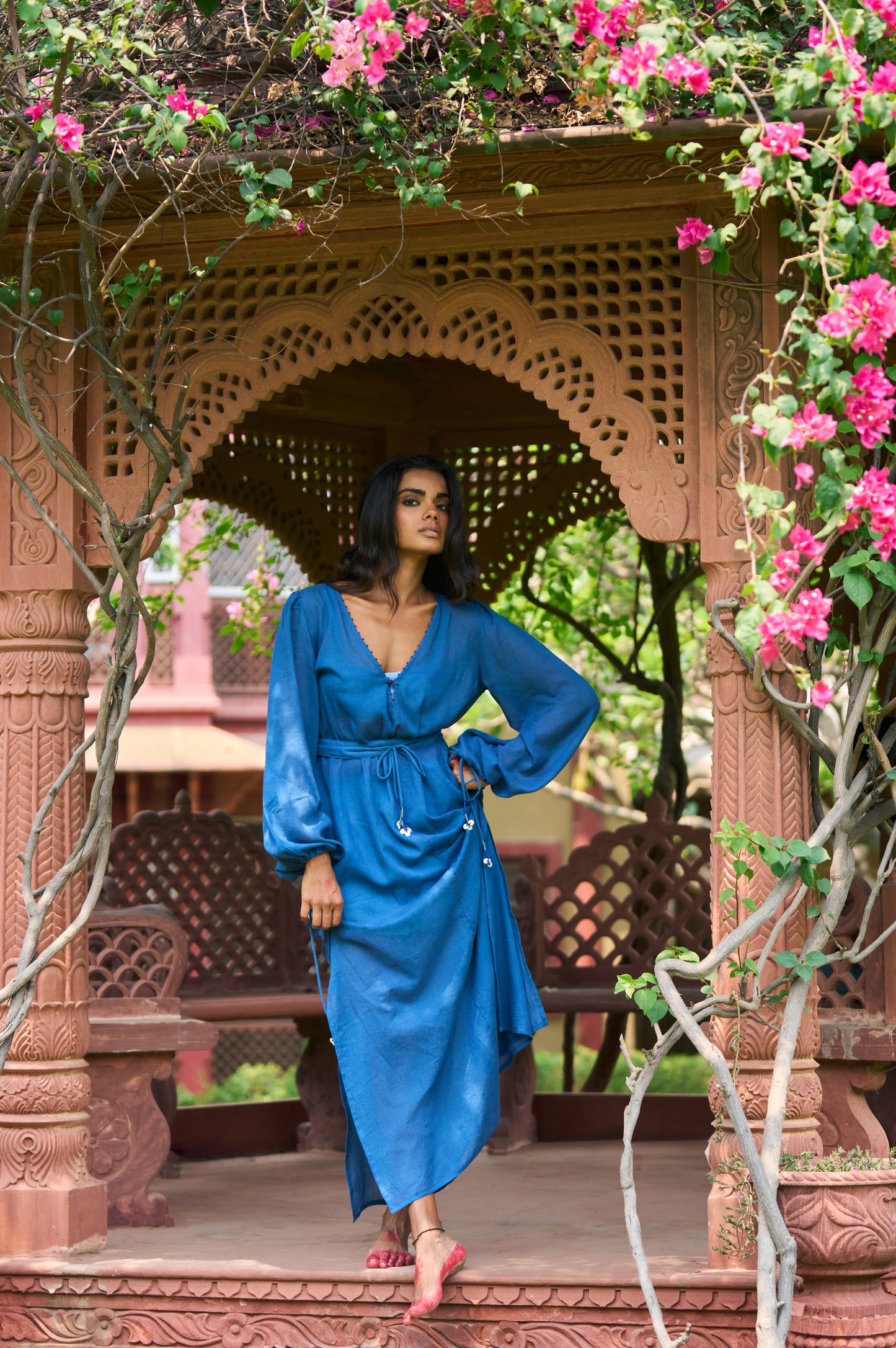 Roshni Dress | Pink Cotton