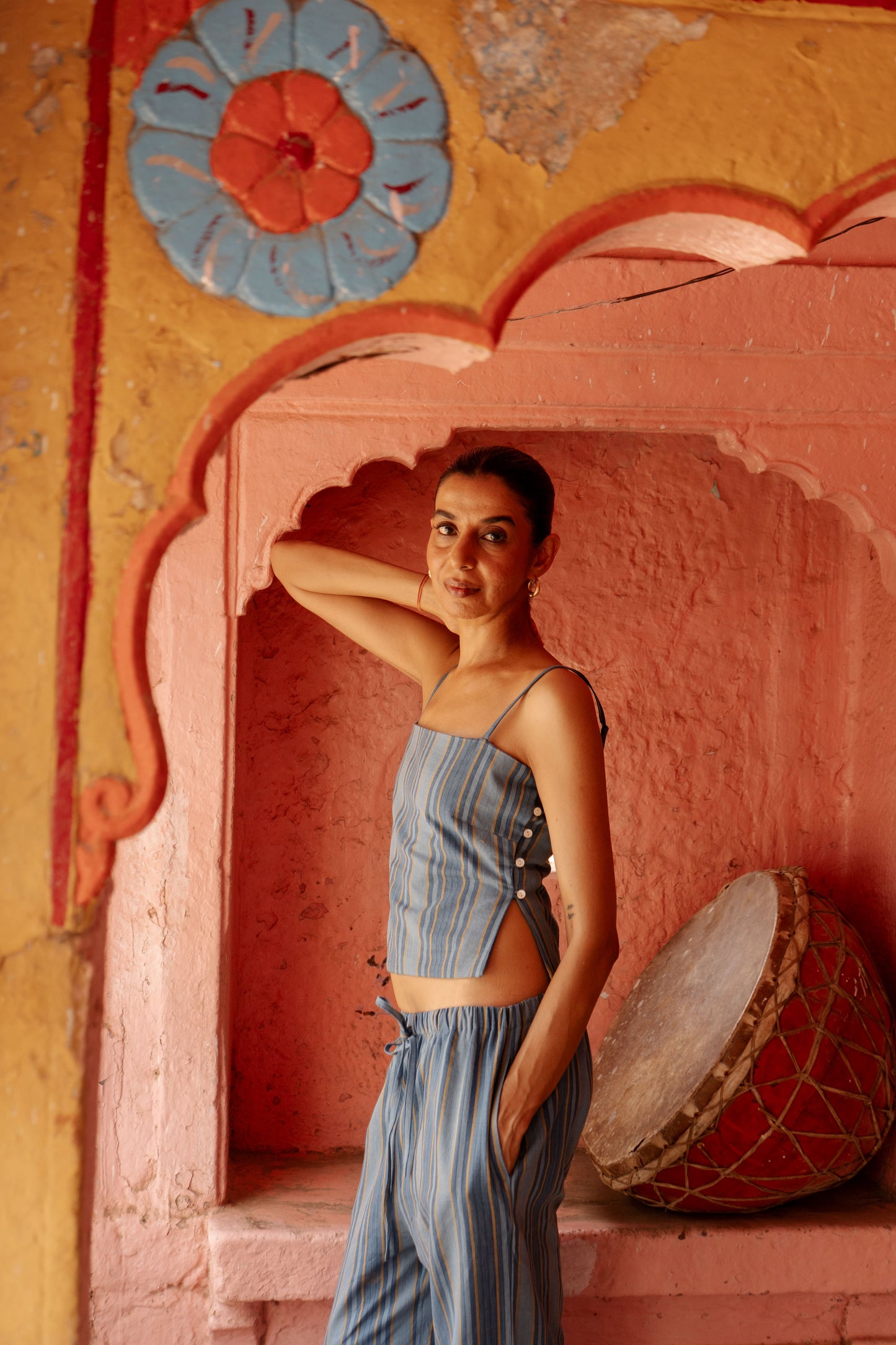 Shabnam Top | Handloom Indigo Stripe