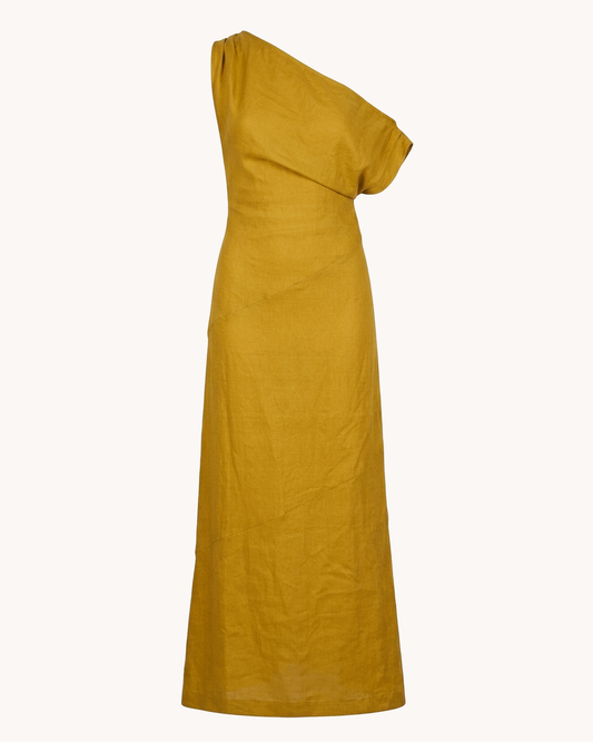 Lalita Dress | Mustard Silk