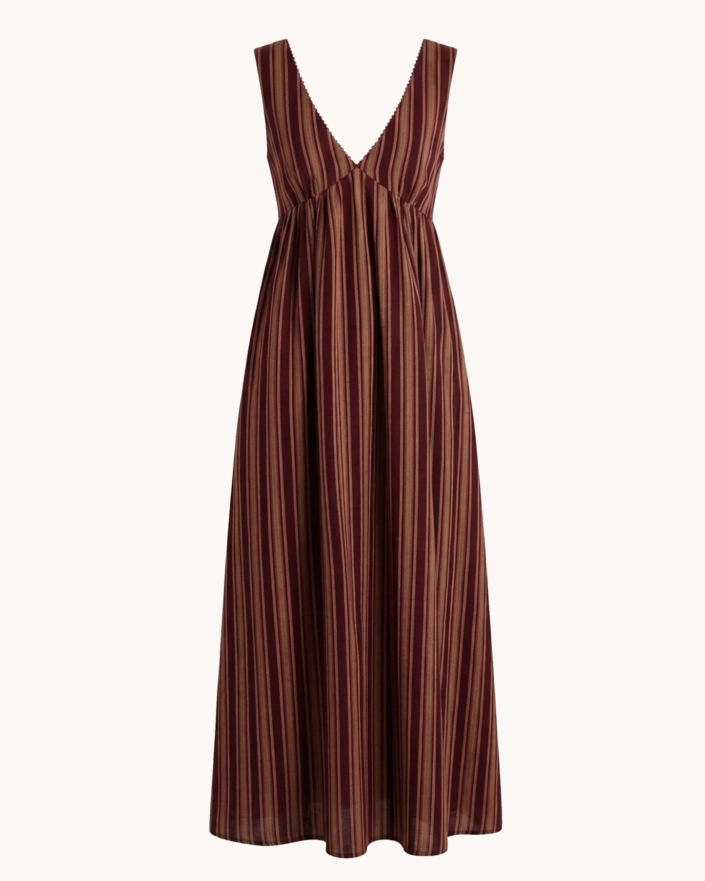 Pushpa Dress | Handloom Plum Stripe
