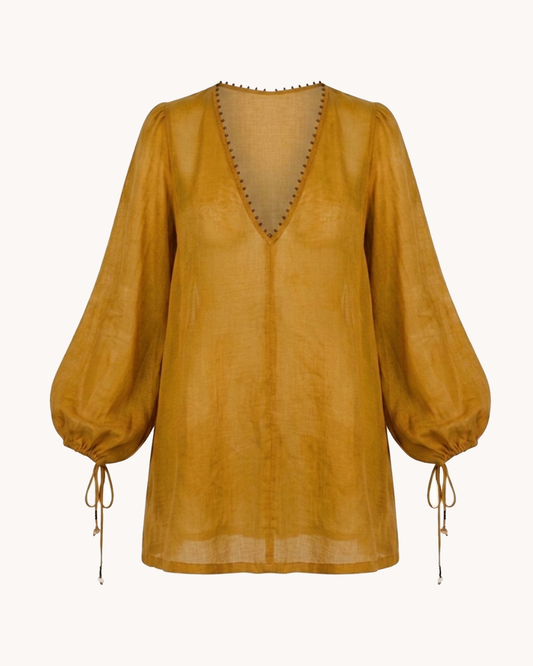 Sadya Dress | Mustard Cotton