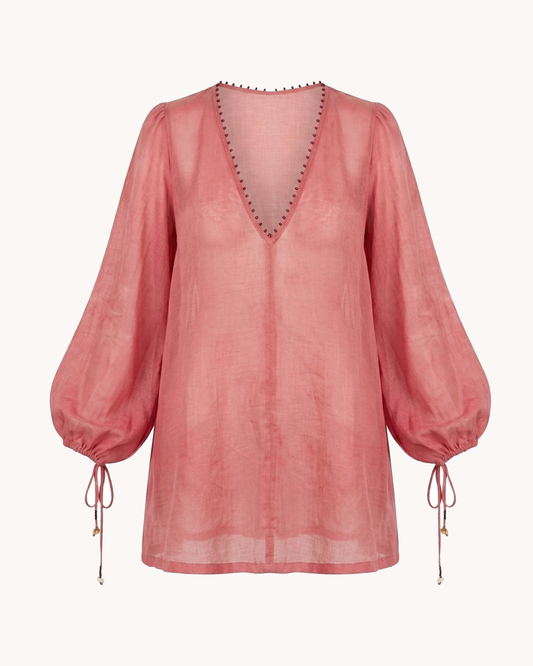 Sadya Dress | Pink Cotton