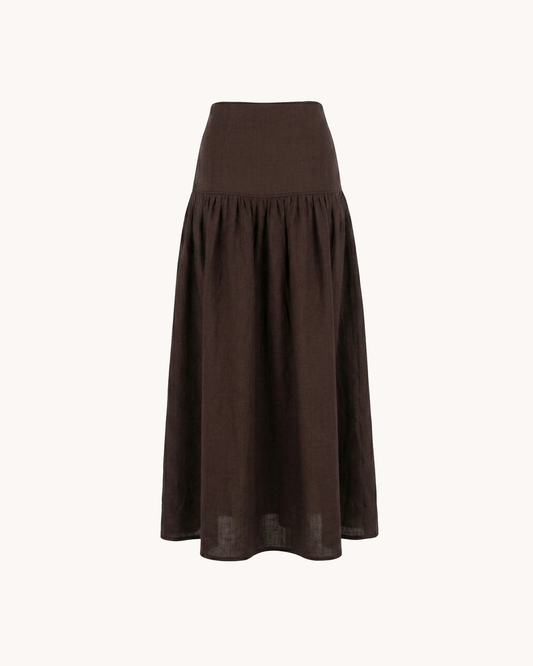 Suman Skirt | Aubergine Linen