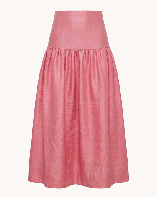 Suman Skirt | Pink Silk