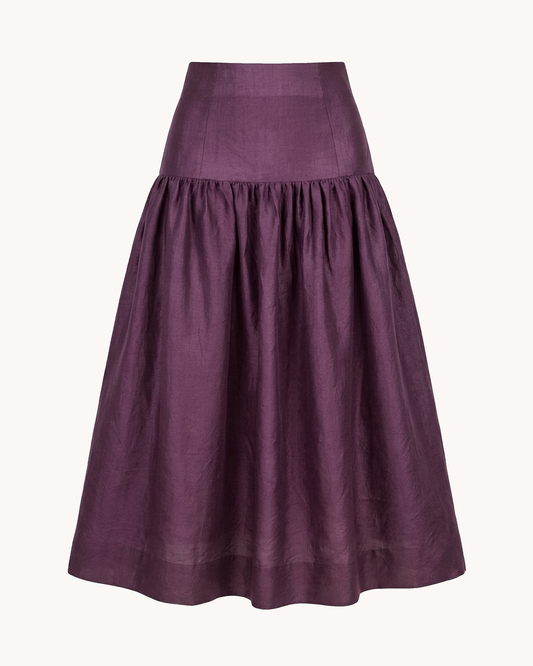 Suman Skirt | Purple Silk