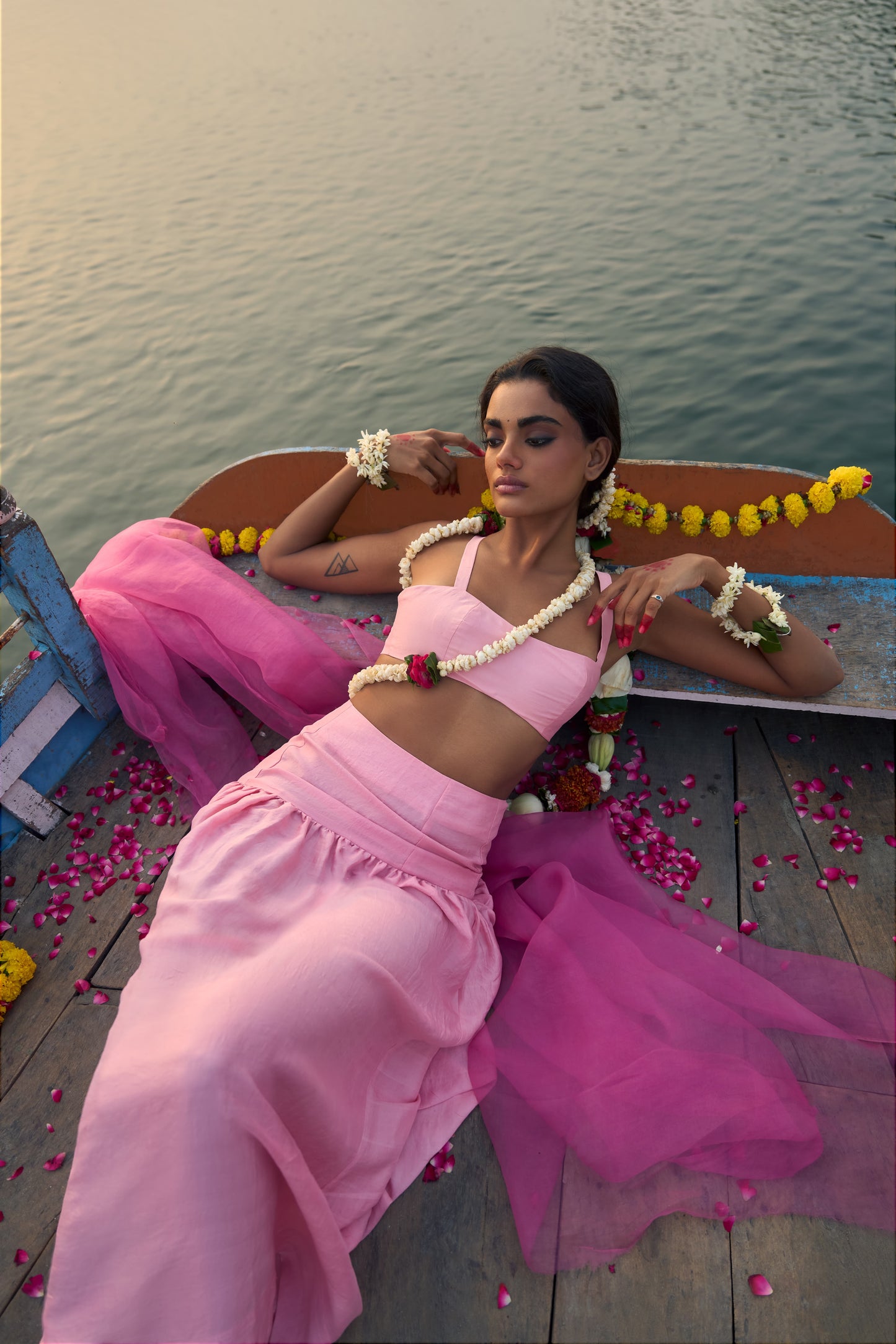 Suman Skirt | Pink Silk
