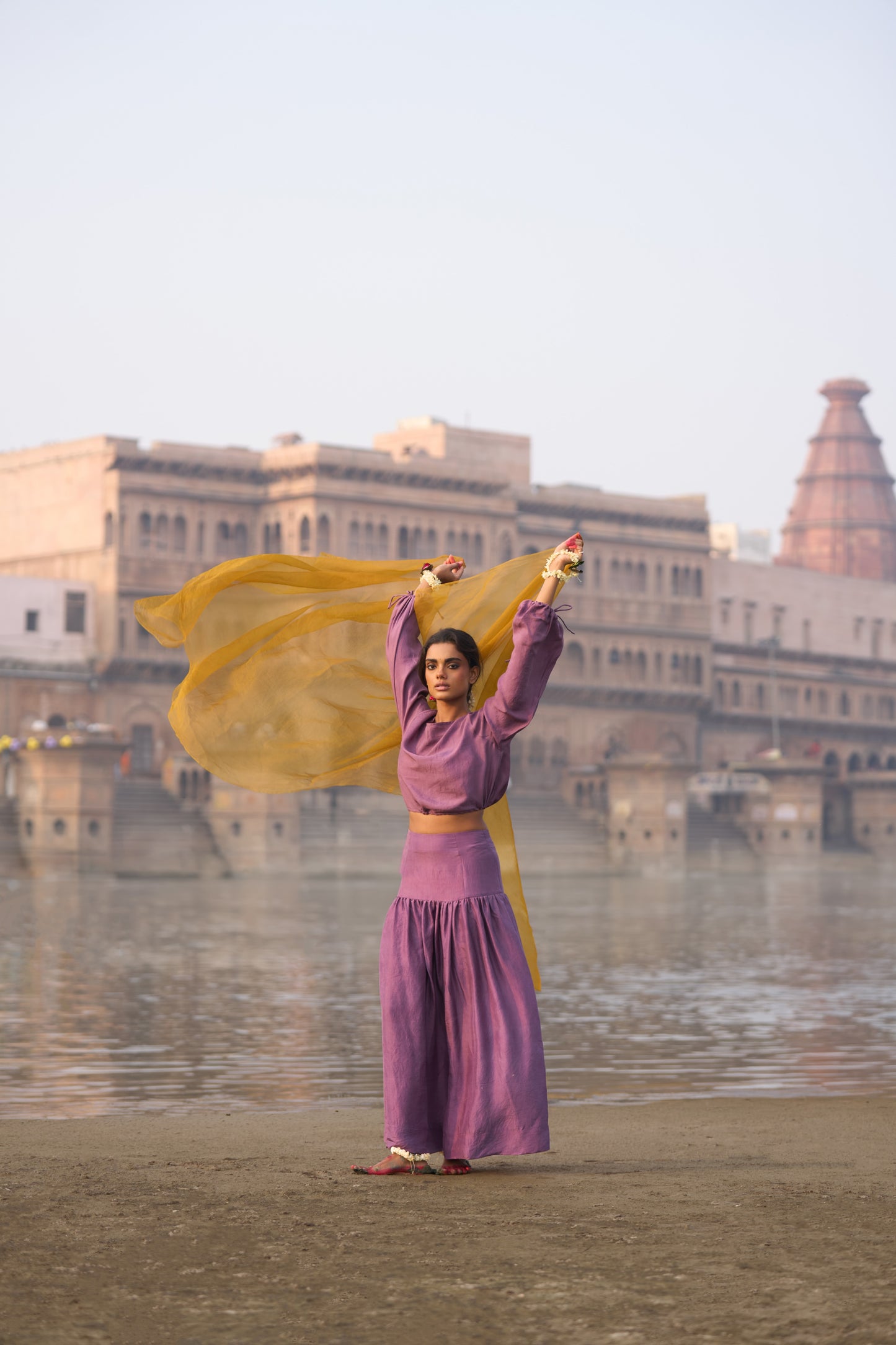 Suman Skirt | Purple Silk