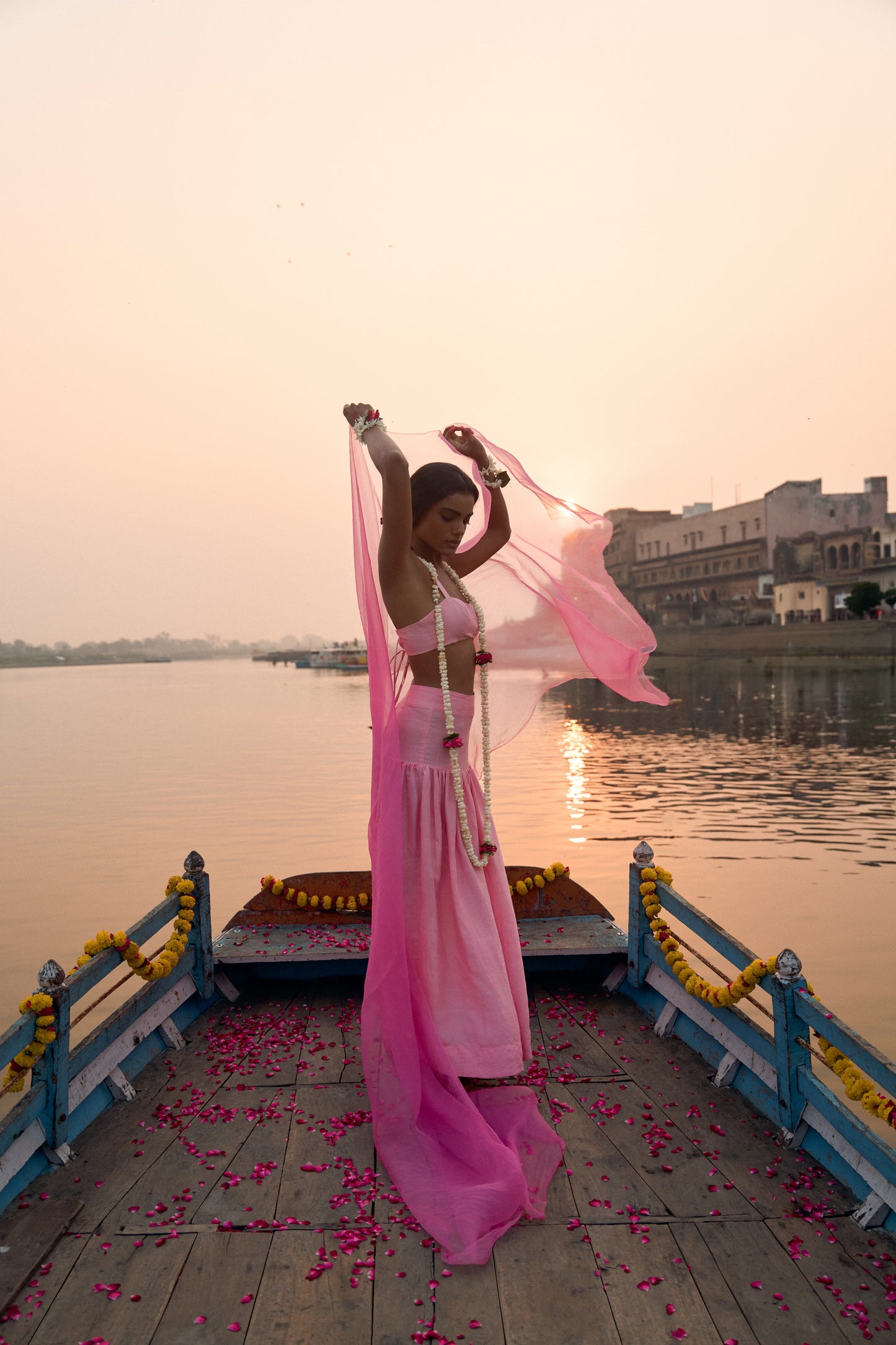 Suman Skirt | Pink Silk